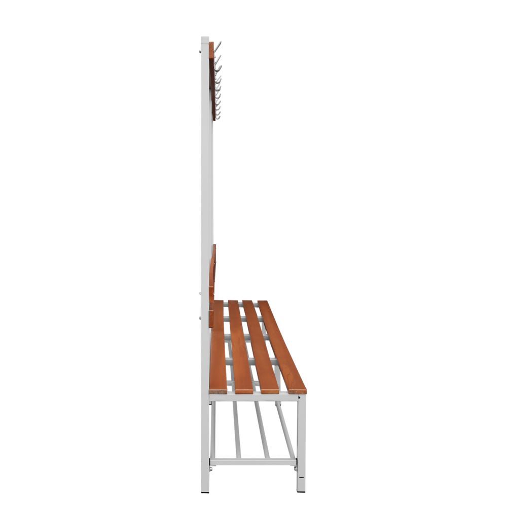 Produktbild Sitzbankgarderobe mit Schuhrost 400/1825 x 2000 x 400 mm lichtgrau/buche bild 4