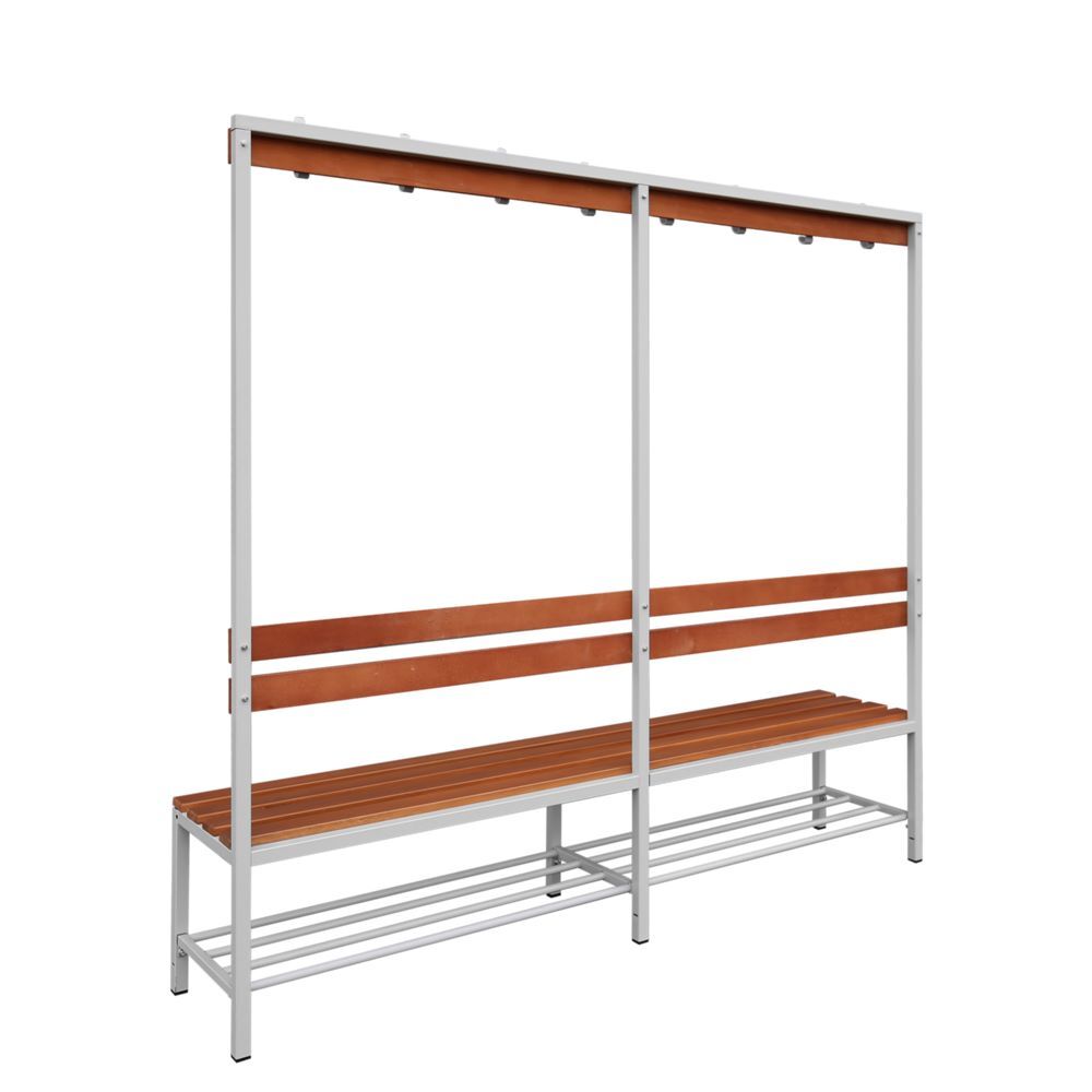 Produktbild Sitzbankgarderobe mit Schuhrost 400/1825 x 2000 x 400 mm lichtgrau/buche bild 5