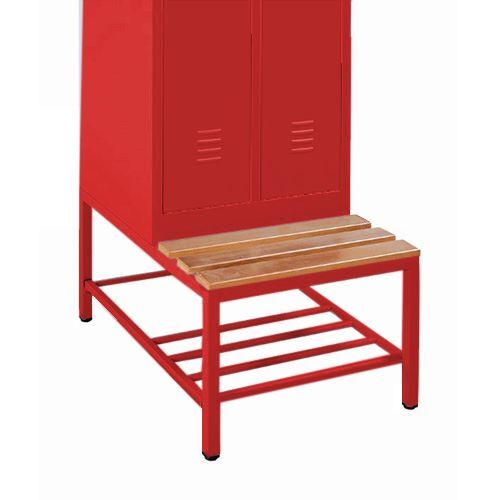 Produktbild Lüllmann Sitzbankuntergestell mit Schuhrost Sitzauflagen buche 400 x 1170 x 800 mm rot