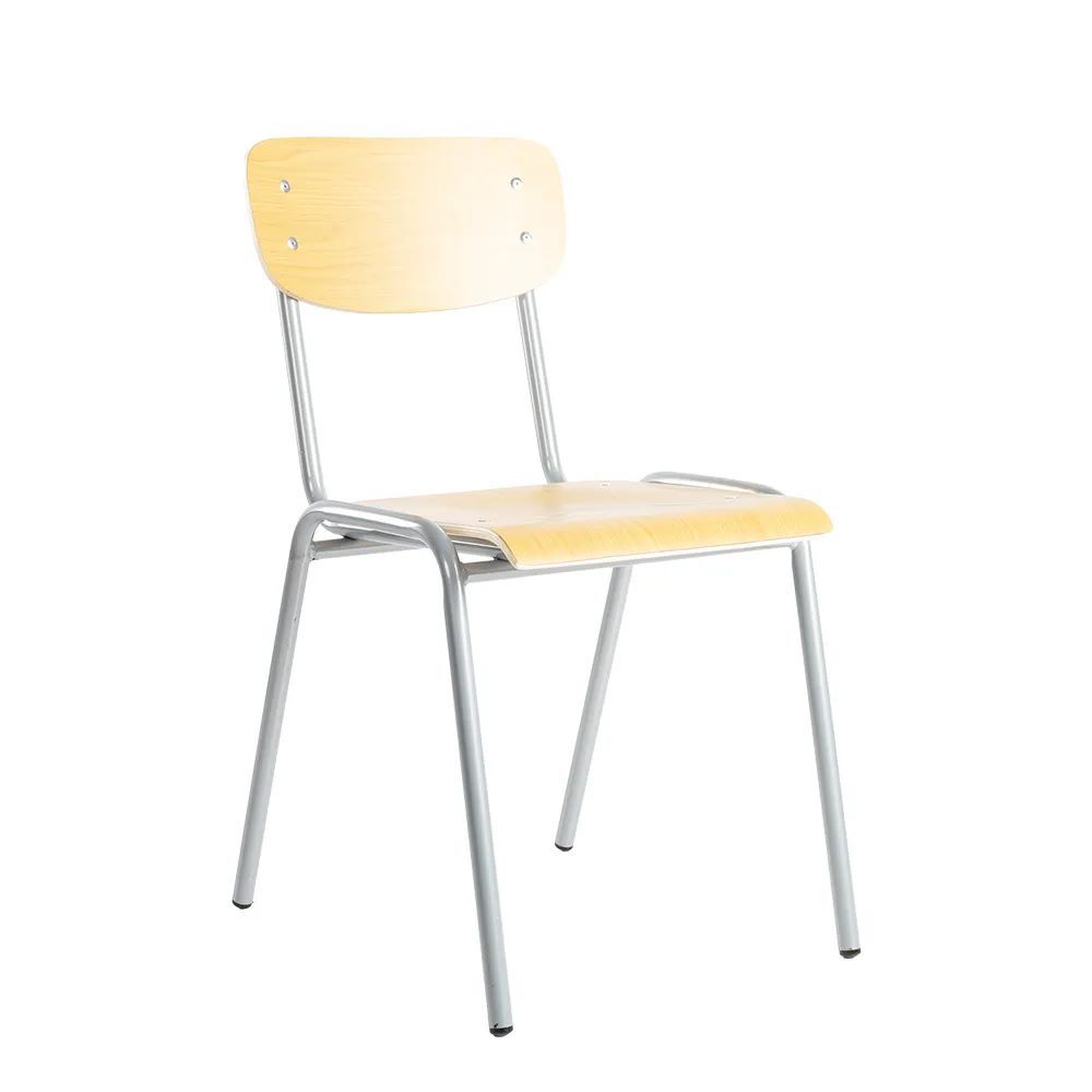 Produktbild Lüllmann Stahlrohrstapelstuhl 465/805 x 425 x 380 mm lichtgrau buche