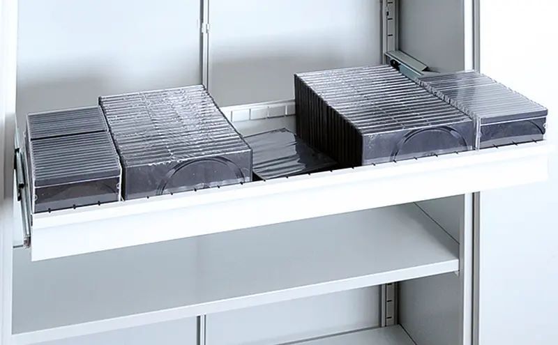 Produktbild Lüllmann Teleskopschublade für Stahl Flügeltürenschränke lichtgrau