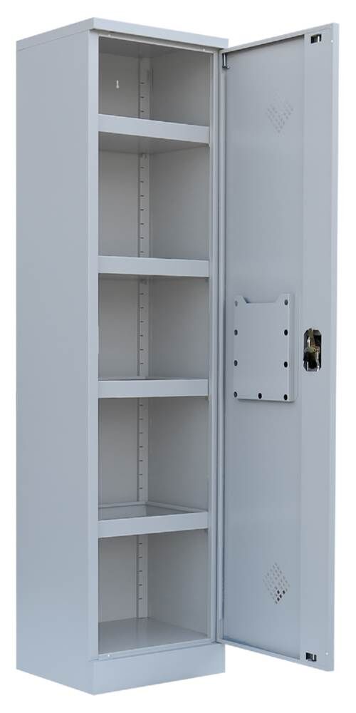 Lüllmann Umweltschrank 1 Tür 4 Wannenböden 1950 x 500 x 422 mm in lichtgrau Produktbild Lüllmann Umweltschrank 1 Tür 4 Wannenböden 1950 x 500 x 422 mm in lichtgrau bild 3