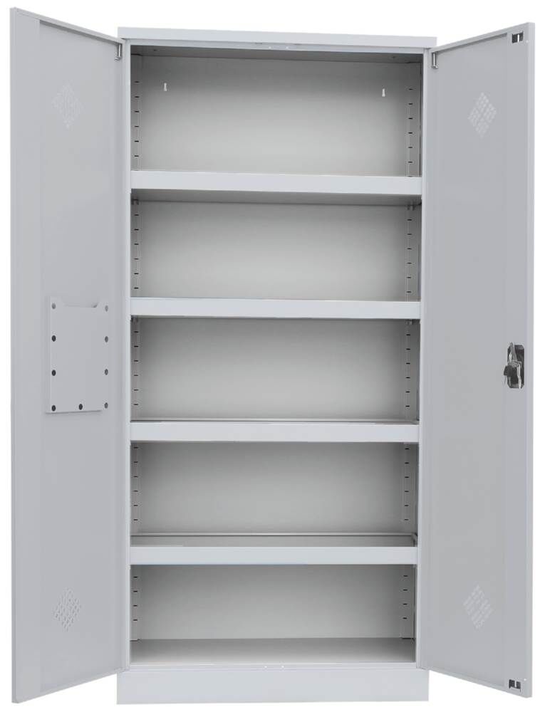 Lüllmann Umweltschrank 2 Türen 4 Wannenböden 1950 x 916 x 422 mm in lichtgrau Produktbild Lüllmann Umweltschrank 2 Türen 4 Wannenböden 1950 x 916 x 422 mm in lichtgrau bild 3