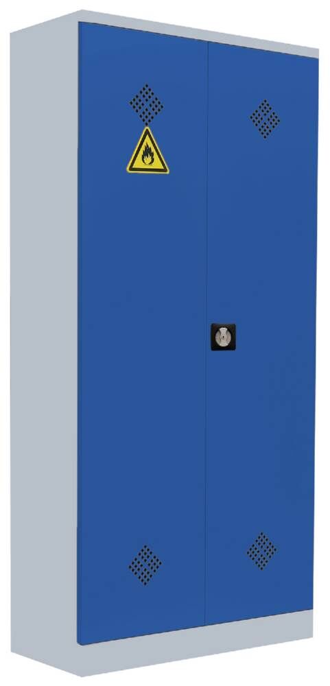 Lüllmann Umweltschrank 2 Türen 4 Wannenböden 1950 x 916 x 422 mm lichtgrau mit enzianblau Produktbild Lüllmann Umweltschrank 2 Türen 4 Wannenböden 1950 x 916 x 422 mm lichtgrau mit enzianblau
