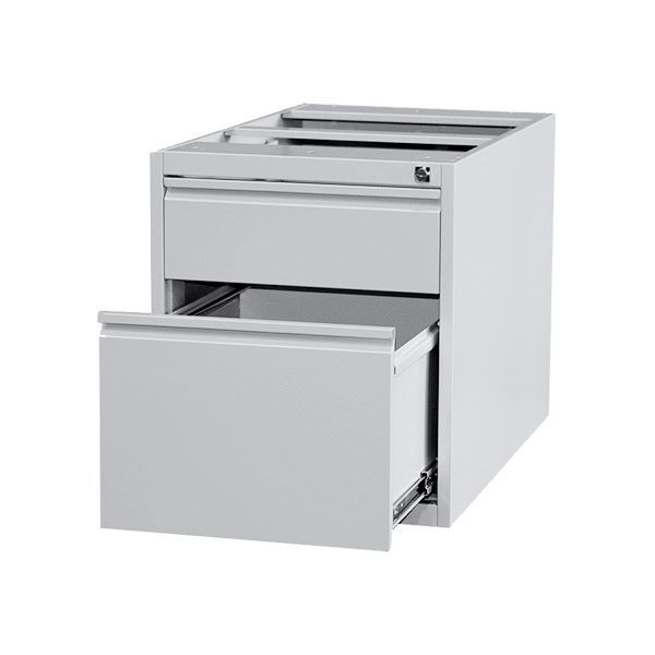 Lüllmann Unterbaucontainer 2 Schubladen 535 x 460 x 790 lichtgrau Produktbild Lüllmann Unterbaucontainer 2 Schubladen 535 x 460 x 790 lichtgrau
