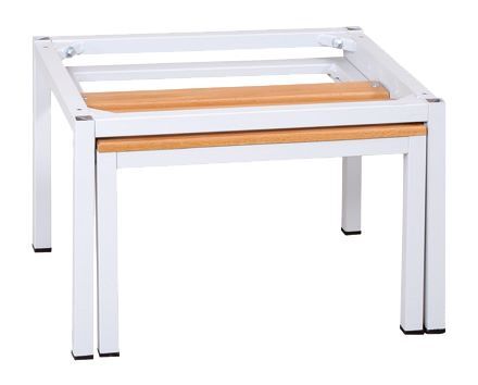 Produktbild Lüllmann Untergestell mit Sitzbankauszug Sitzauflagen buche 400 x 1185 x 800 mm lichtgrau
