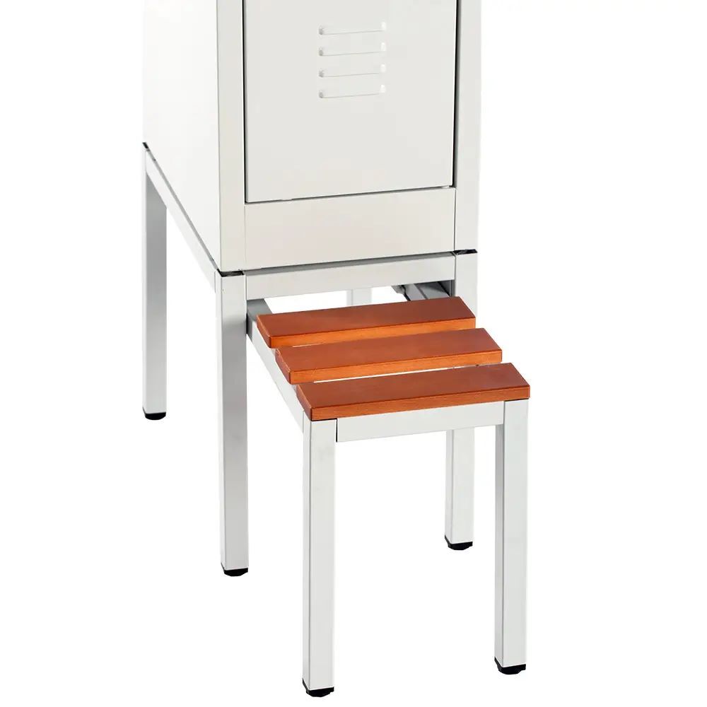 Produktbild Lüllmann Untergestell mit Sitzbankauszug Sitzauflagen buche 400 x 315 x 800 mm lichtgrau