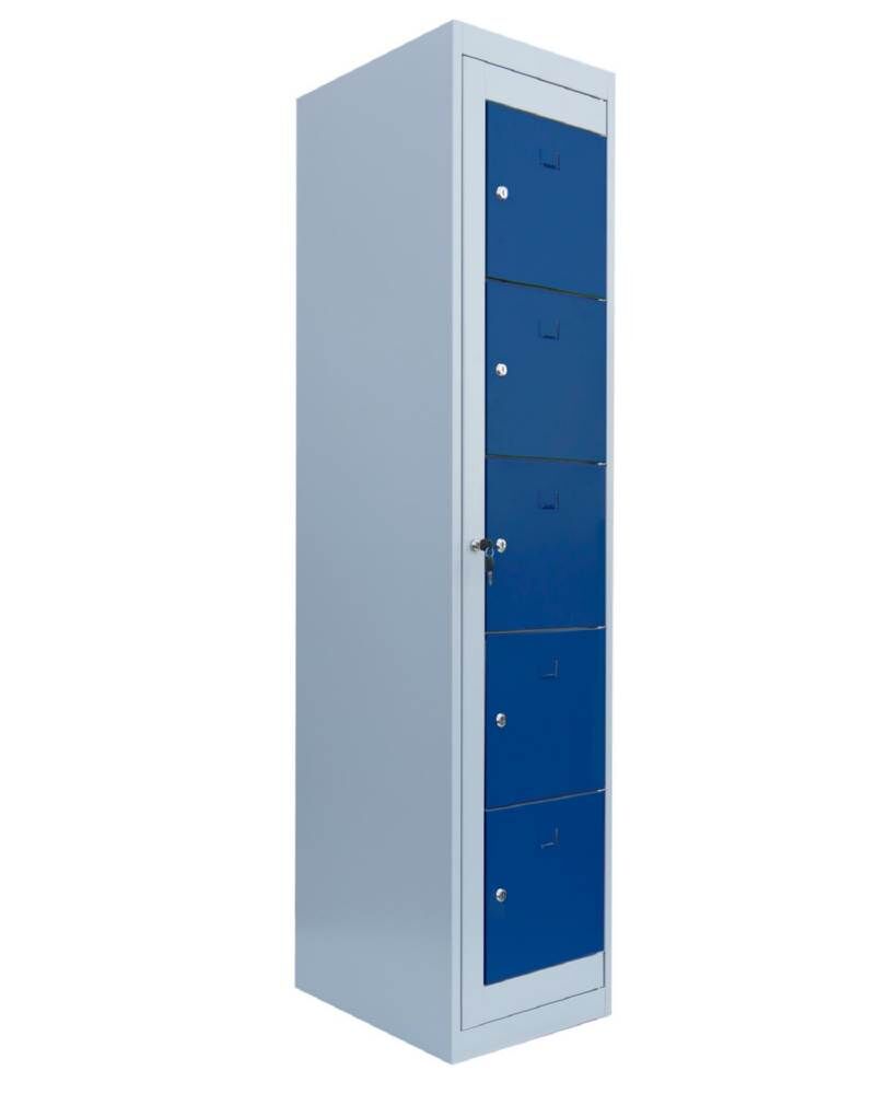 Lüllmann Verteilerschrank 1 Abteil 5 Fächer 1800 x 400 x 500 mm lichtgrau enzianblau Produktbild Lüllmann Verteilerschrank 1 Abteil 5 Fächer 1800 x 400 x 500 mm lichtgrau enzianblau