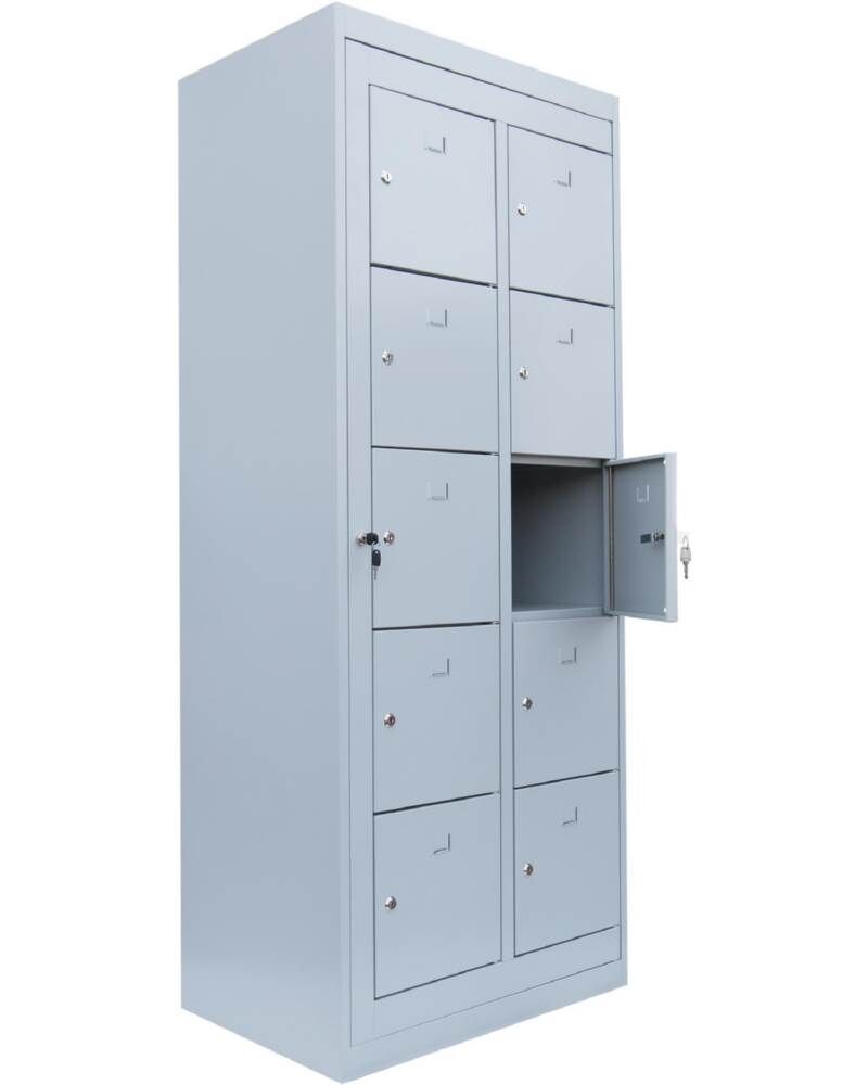 Lüllmann Verteilerschrank 2 Abteile 10 Fächer 1800 x 740 x 500 mm in lichtgrau Produktbild Lüllmann Verteilerschrank 2 Abteile 10 Fächer 1800 x 740 x 500 mm in lichtgrau