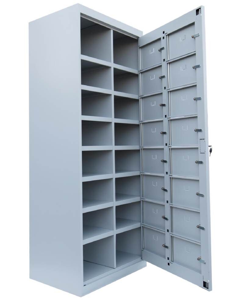 Lüllmann Verteilerschrank 2 Abteile 16 Fächer 1800 x 740 x 500 mm in lichtgrau Produktbild Lüllmann Verteilerschrank 2 Abteile 16 Fächer 1800 x 740 x 500 mm in lichtgrau bild 4