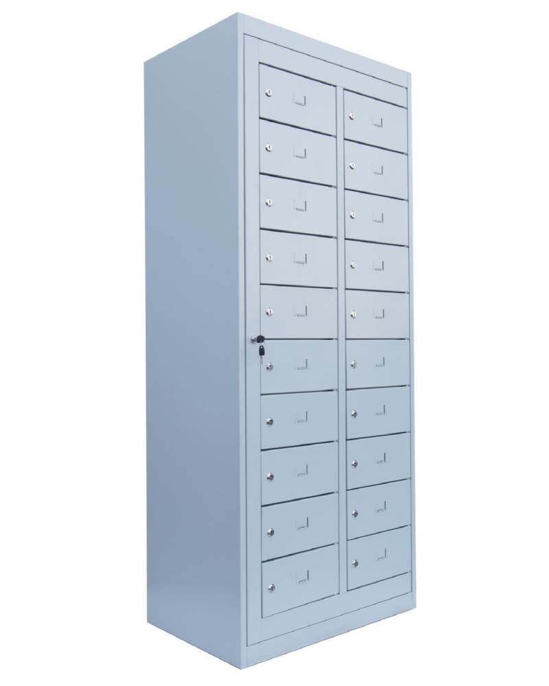 Lüllmann Verteilerschrank 2 Abteile 20 Fächer 1800 x 740 x 500 mm in lichtgrau Produktbild Lüllmann Verteilerschrank 2 Abteile 20 Fächer 1800 x 740 x 500 mm in lichtgrau bild 2