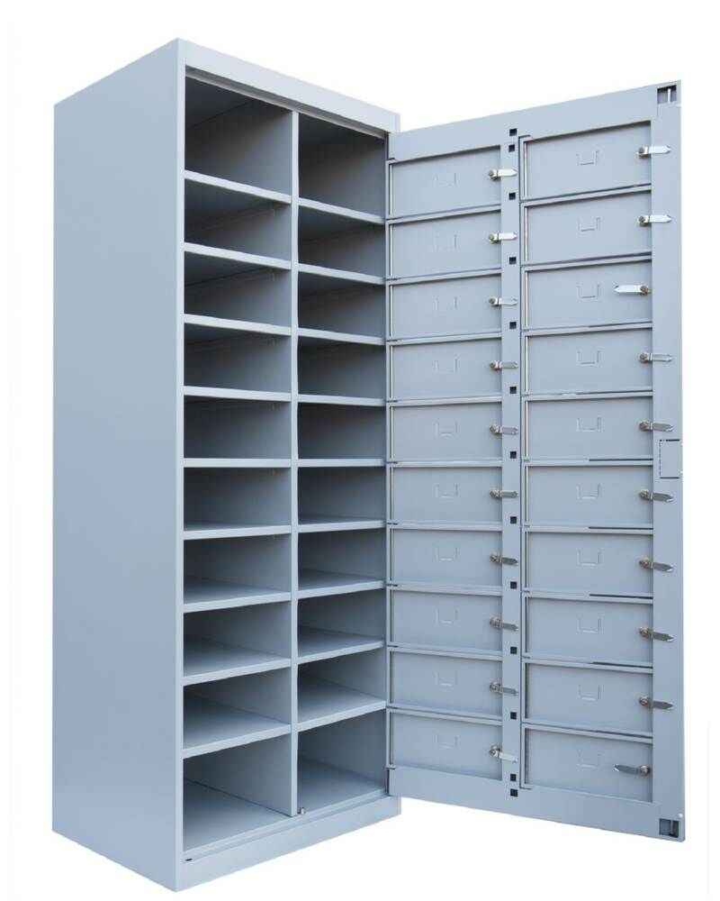 Lüllmann Verteilerschrank 2 Abteile 20 Fächer 1800 x 740 x 500 mm in lichtgrau Produktbild Lüllmann Verteilerschrank 2 Abteile 20 Fächer 1800 x 740 x 500 mm in lichtgrau bild 4