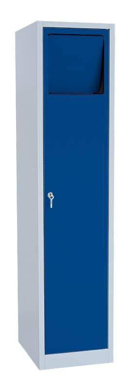 Lüllmann Wäschesammelschrank 1800 x 415 x 500 mm lichtgrau mit enzianblau Produktbild Lüllmann Wäschesammelschrank 1800 x 415 x 500 mm lichtgrau mit enzianblau