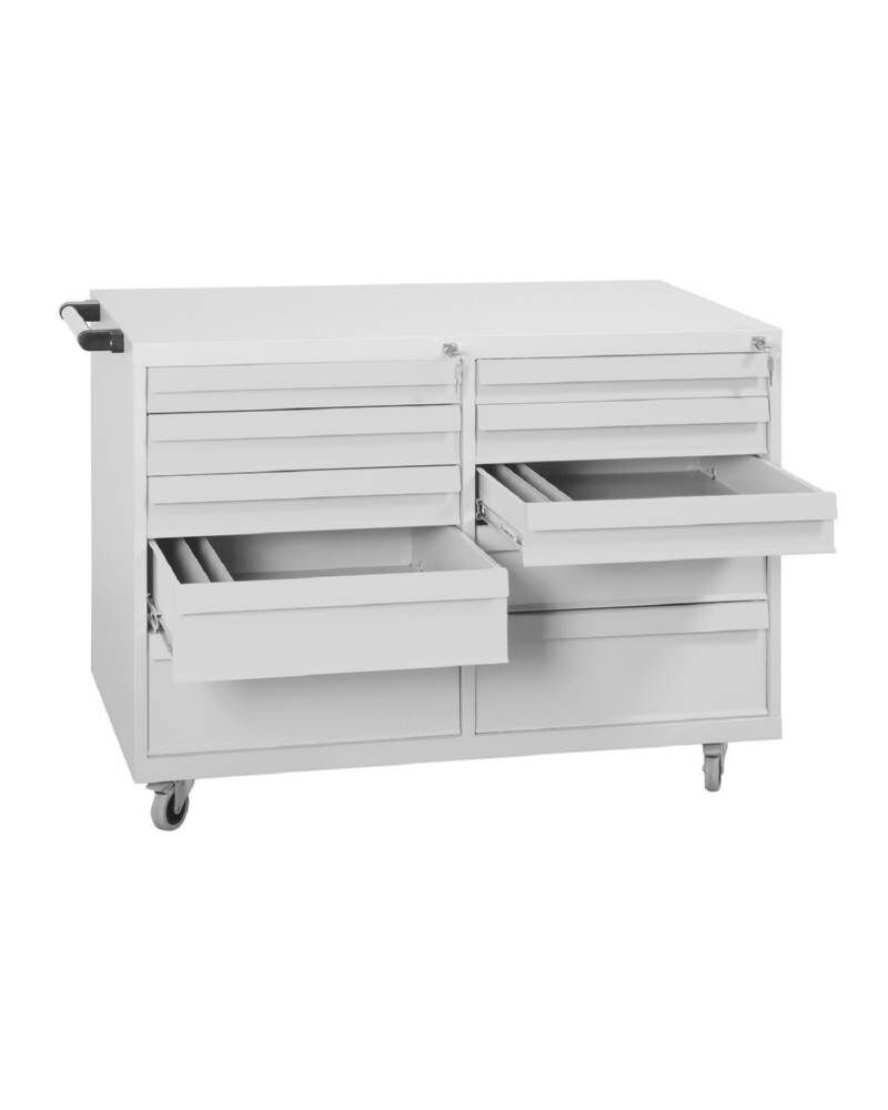Lüllmann Werkstattwagen 10 Schubladen 840 x 1090 x 600 mm in lichtgrau Produktbild Lüllmann Werkstattwagen 10 Schubladen 840 x 1090 x 600 mm in lichtgrau