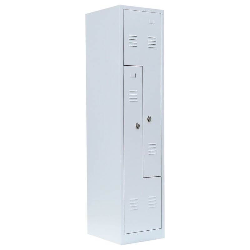 Lüllmann Z Garderobenschrank 2 Abteile 1800 x 415 x 500 mm in lichtgrau Produktbild Lüllmann Z Garderobenschrank 2 Abteile 1800 x 415 x 500 mm in lichtgrau