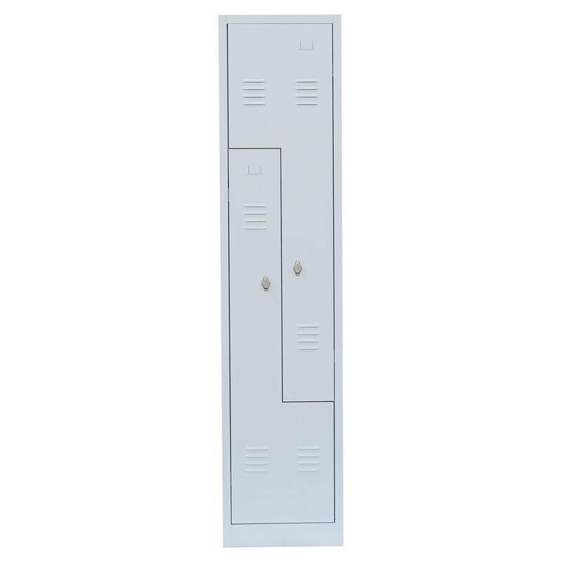 Lüllmann Z Garderobenschrank 2 Abteile 1800 x 415 x 500 mm in lichtgrau Produktbild Lüllmann Z Garderobenschrank 2 Abteile 1800 x 415 x 500 mm in lichtgrau bild 2