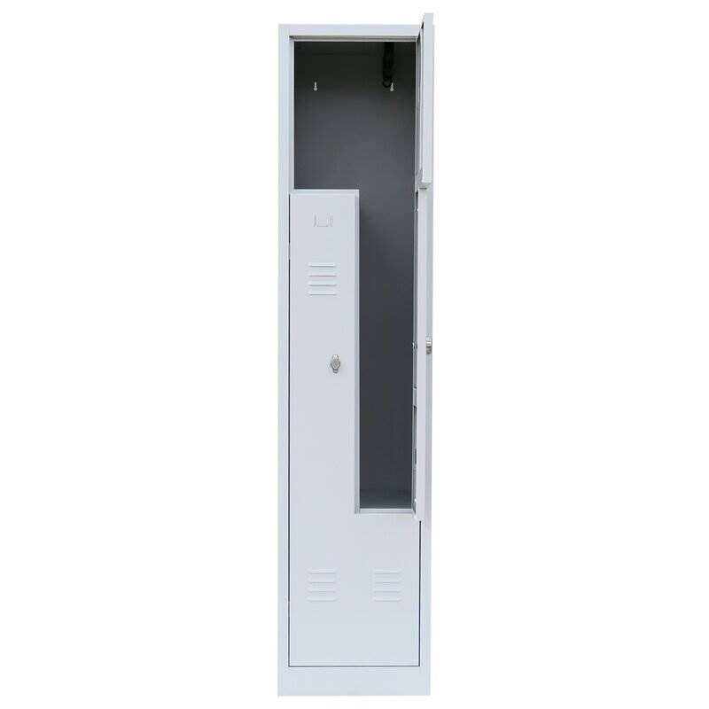 Lüllmann Z Garderobenschrank 2 Abteile 1800 x 415 x 500 mm in lichtgrau Produktbild Lüllmann Z Garderobenschrank 2 Abteile 1800 x 415 x 500 mm in lichtgrau bild 3