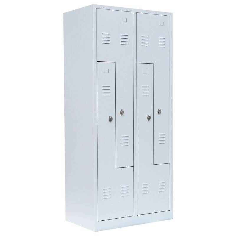 Lüllmann Z Garderobenschrank 4 Abteile 1800 x 800 x 500 mm in lichtgrau Produktbild Lüllmann Z Garderobenschrank 4 Abteile 1800 x 800 x 500 mm in lichtgrau