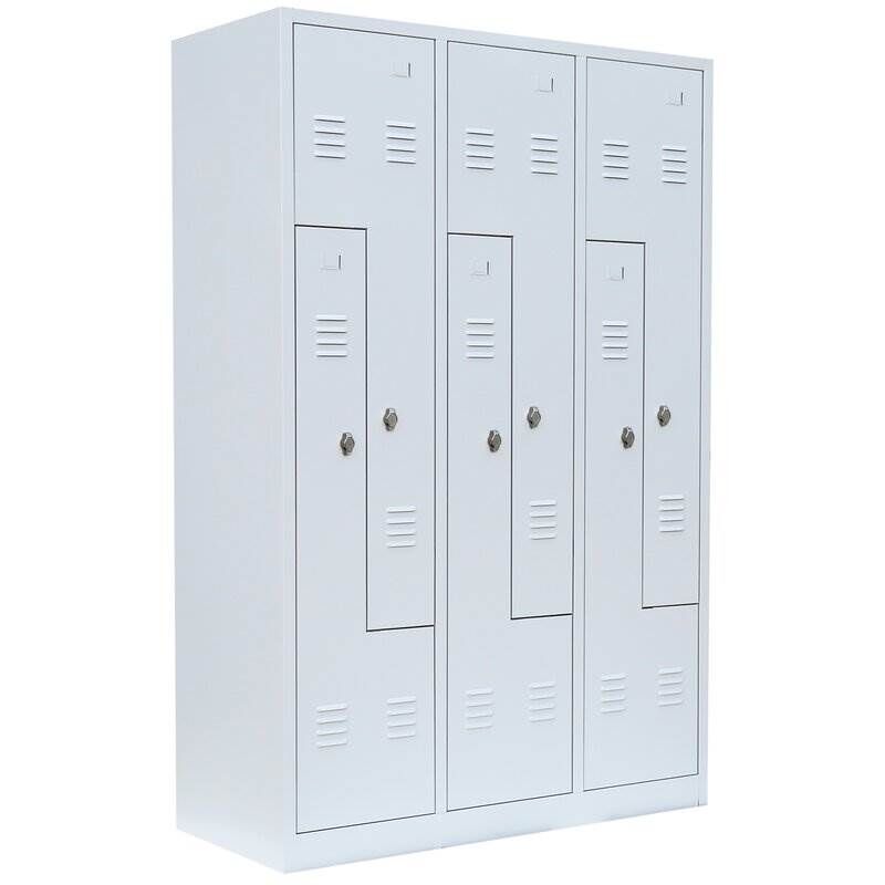 Lüllmann Z Garderobenschrank 6 Abteile 1800 x 1185 x 500 mm in lichtgrau Produktbild Lüllmann Z Garderobenschrank 6 Abteile 1800 x 1185 x 500 mm in lichtgrau