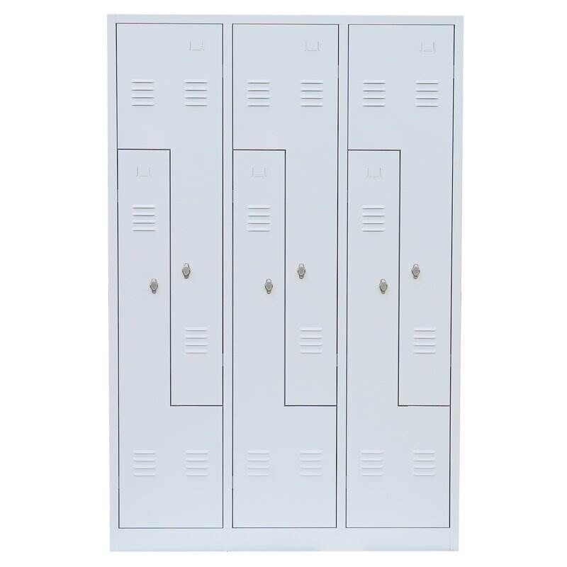 Lüllmann Z Garderobenschrank 6 Abteile 1800 x 1185 x 500 mm in lichtgrau Produktbild Lüllmann Z Garderobenschrank 6 Abteile 1800 x 1185 x 500 mm in lichtgrau bild 2