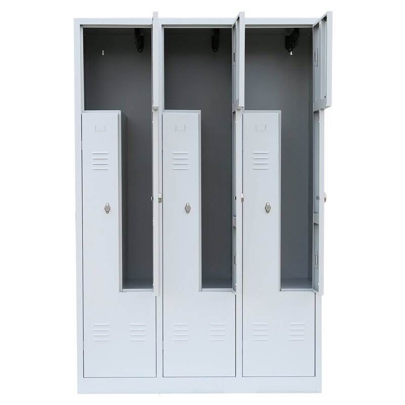 Lüllmann Z Garderobenschrank 6 Abteile 1800 x 1185 x 500 mm in lichtgrau Produktbild Lüllmann Z Garderobenschrank 6 Abteile 1800 x 1185 x 500 mm in lichtgrau bild 3