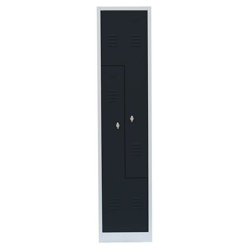 Lüllmann Z Garderobenschrank 2 Abteile 1800 x 415 x 500 mm lichtgrau mit anthrazit Produktbild Lüllmann Z Garderobenschrank 2 Abteile 1800 x 415 x 500 mm lichtgrau mit anthrazit bild 2