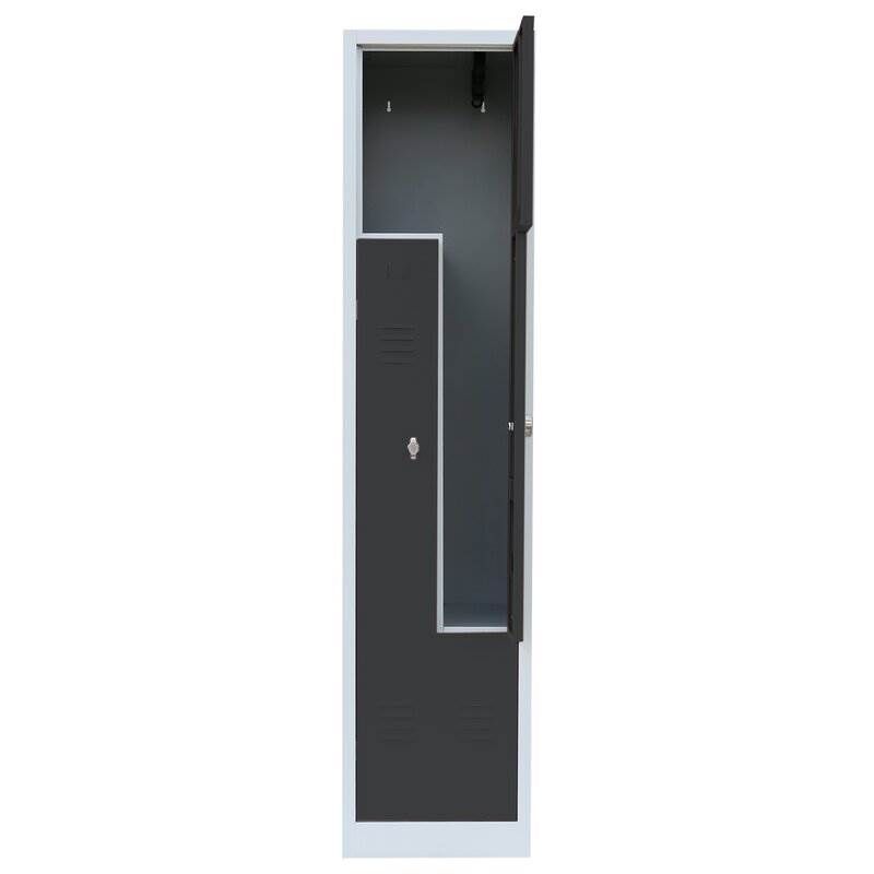 Lüllmann Z Garderobenschrank 2 Abteile 1800 x 415 x 500 mm lichtgrau mit anthrazit Produktbild Lüllmann Z Garderobenschrank 2 Abteile 1800 x 415 x 500 mm lichtgrau mit anthrazit bild 3