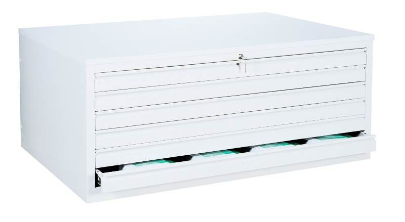 Lüllmann Zeichnungsschrank 6 Schubladen 605 x 1405 x 955 mm in signalweiß Produktbild Lüllmann Zeichnungsschrank 6 Schubladen 605 x 1405 x 955 mm in signalweiß