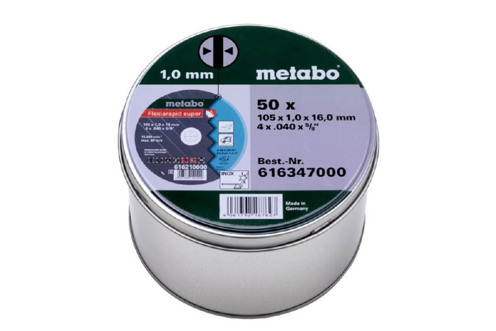 Produktbild Metabo 50 Flexiarapid super Hochleistungsscheibe 105x1,0x16 Inox