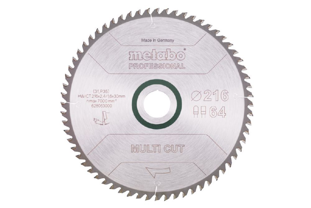 Produktbild Metabo MultiCutProf Kreissägeblatt 216x30 64 FZ/TZ