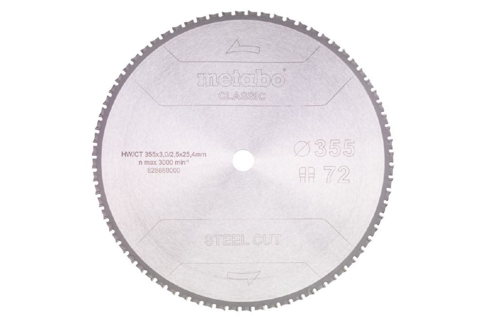 Produktbild Metabo SteelCutClassic Kreissägeblatt 355x25,4 Z72 FZ/FA