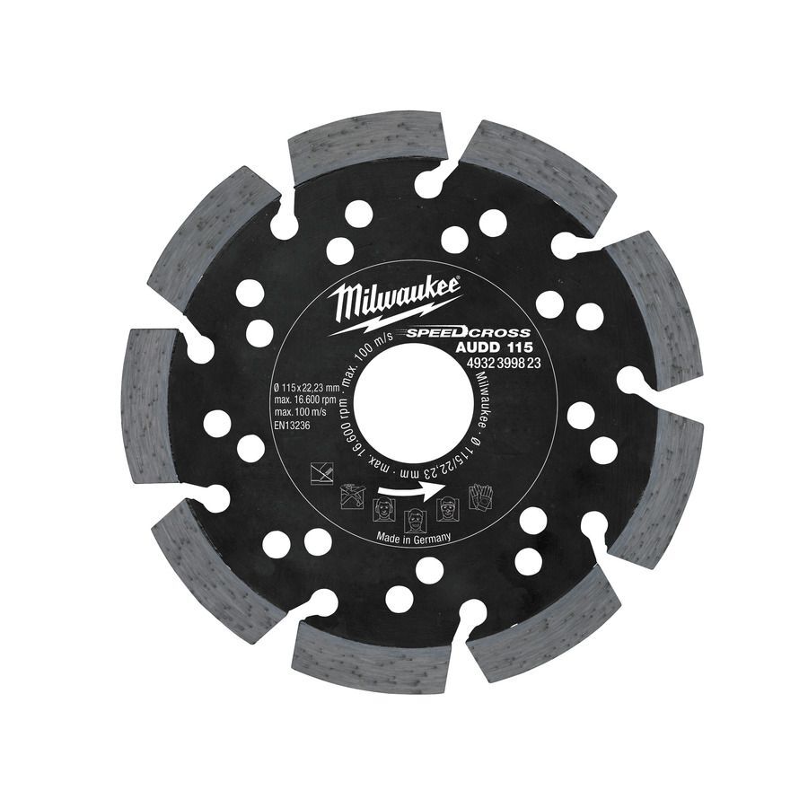 Milwaukee für abrasive Materialien Speedcross Diamanttrennscheibe AUDD 115mm Produktbild Milwaukee für abrasive Materialien Speedcross Diamanttrennscheibe AUDD 115mm
