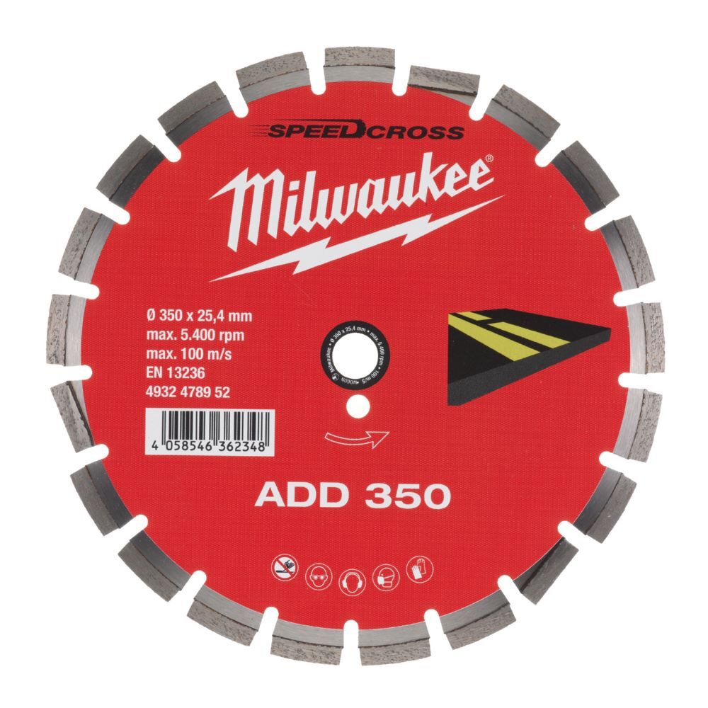 Milwaukee Diamanttrennscheibe für Asphalt ADD 350 mm Produktbild Milwaukee Diamanttrennscheibe für Asphalt ADD 350 mm