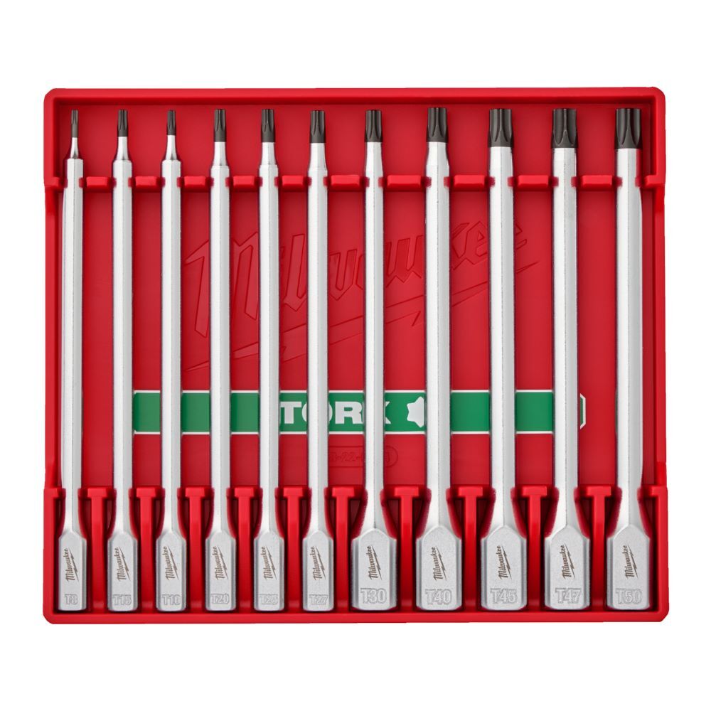 Produktbild Milwaukee TX Bit-Steckschlüsseleinsatz 1/4 Zoll und 3/8 Zoll lang Set 11-teilig