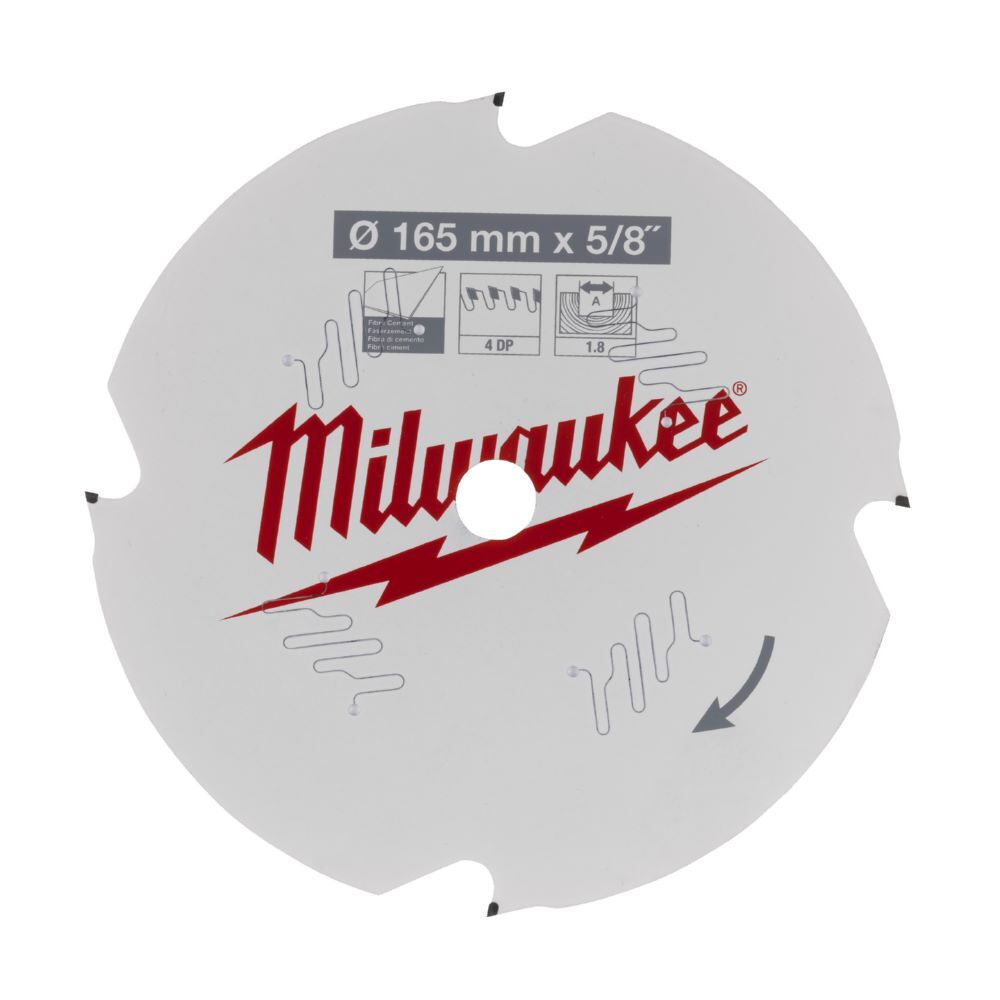 Milwaukee Elektrowerkzeuge Kreissägeblatt Faserzement für Akku Handkreissägen 165 x 15,87 mm Z 4 Dia Produktbild Milwaukee Elektrowerkzeuge Kreissägeblatt Faserzement für Akku Handkreissägen 165 x 15,87 mm Z 4 Dia