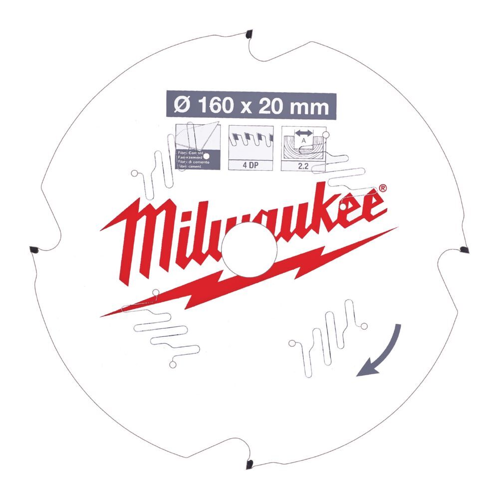 Milwaukee Kreissägeblatt Diamant 160/20 mm 4 Zähne für Handkreissägen Produktbild Milwaukee Kreissägeblatt Diamant 160/20 mm 4 Zähne für Handkreissägen