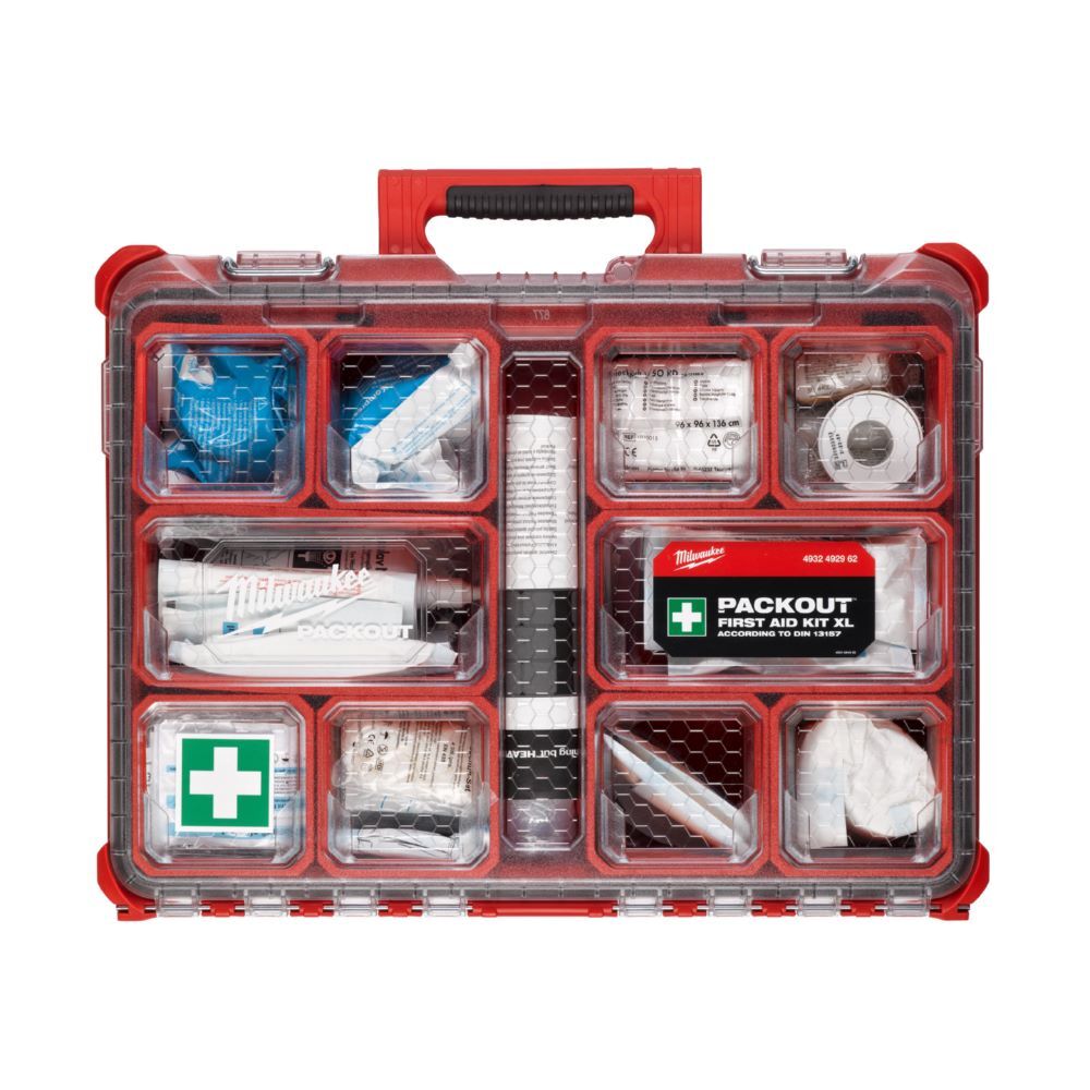 Milwaukee Elektrowerkzeuge Erste Hilfe Kit XL im PACKOUT Organiser DIN 13157 Produktbild Milwaukee Elektrowerkzeuge Erste Hilfe Kit XL im PACKOUT Organiser DIN 13157