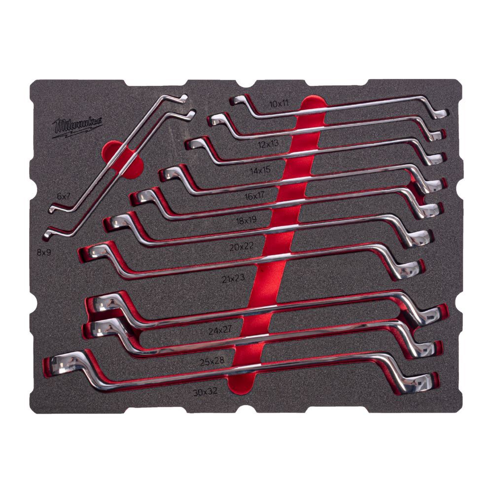 Produktbild Milwaukee Doppel-Ringschlüssel gekröpft Einlage 12-teilige Einlage für PACKOUT koffer