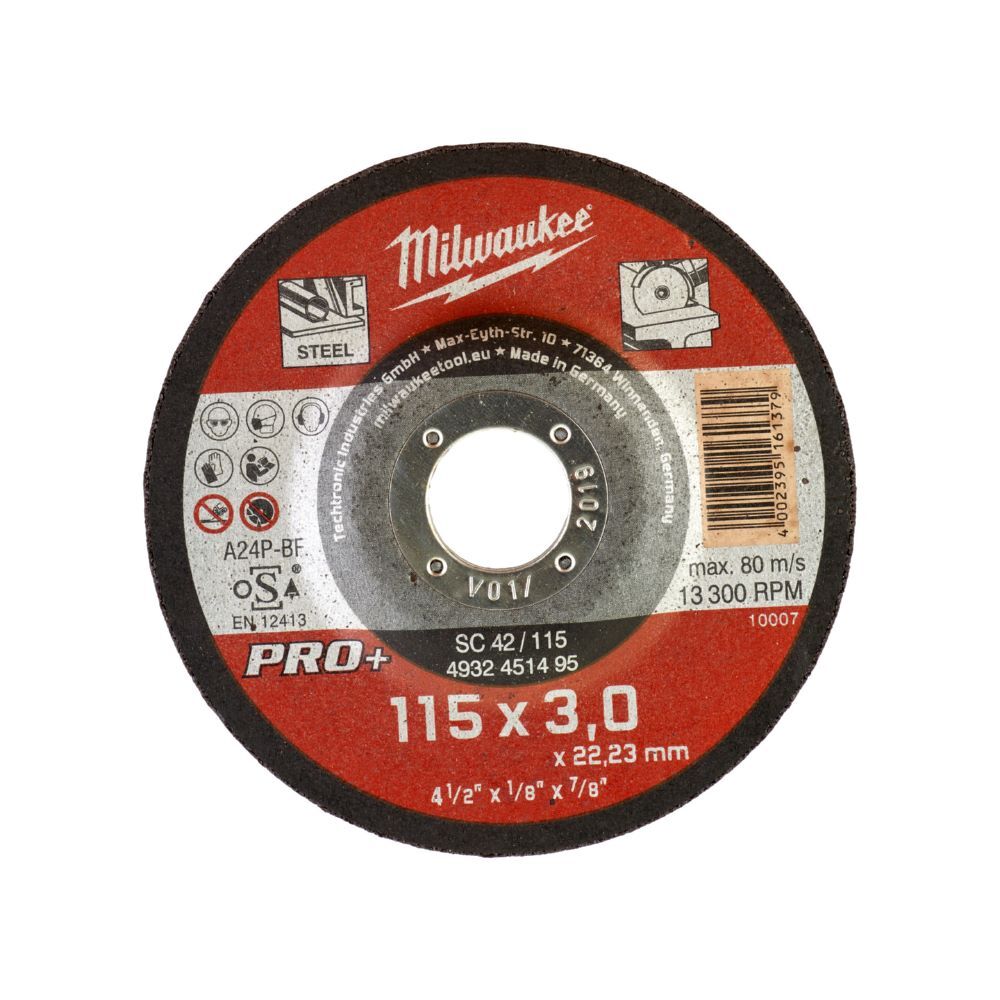 Milwaukee Elektrowerkzeuge Metalltrennscheibe gekröpft PROplus 115 x 3 mm SC42 Produktbild Milwaukee Elektrowerkzeuge Metalltrennscheibe gekröpft PROplus 115 x 3 mm SC42