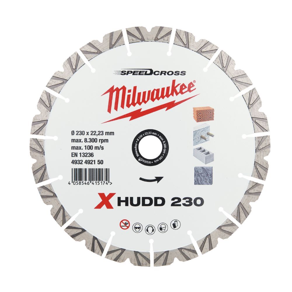 Milwaukee Elektrowerkzeuge Speedcross Diamanttrennscheibe XHUDD 230 mm für harte Materialien Produktbild Milwaukee Elektrowerkzeuge Speedcross Diamanttrennscheibe XHUDD 230 mm für harte Materialien