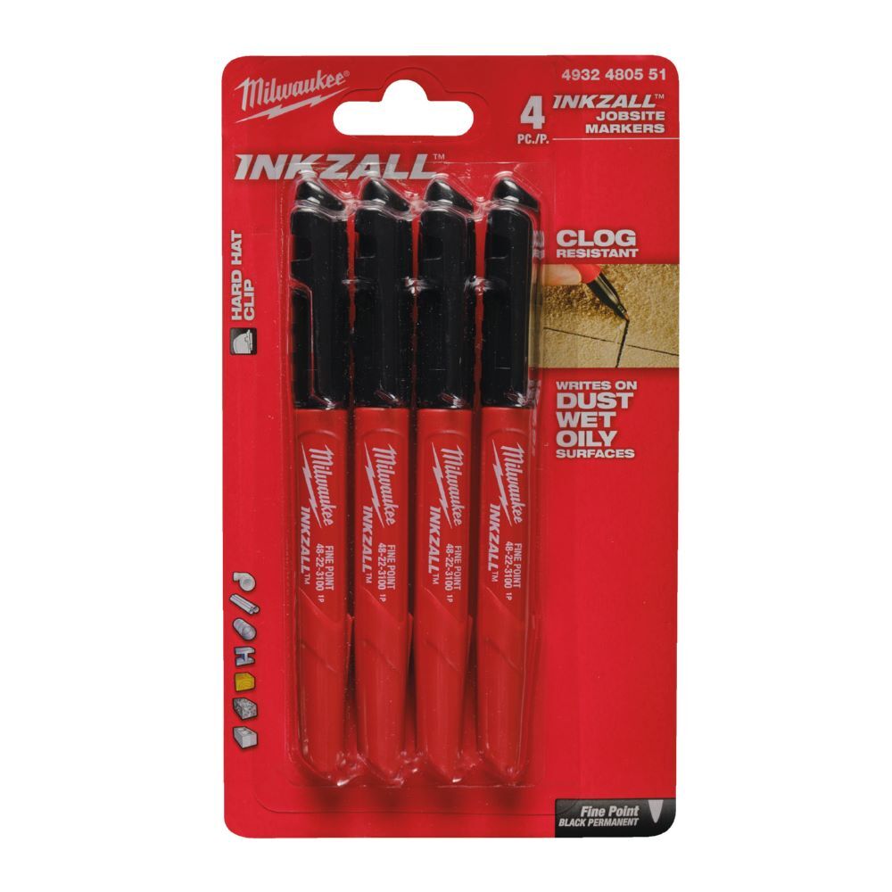 Milwaukee INKZALL Permanentmarker Set 4 teilig Produktbild Milwaukee INKZALL Permanentmarker Set 4 teilig
