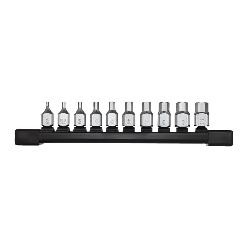 Produktbild Milwaukee Innensechskant Bit-Steckschlüsseleinsatz metrisch 1/4 Zoll kurz Set 10-teilig