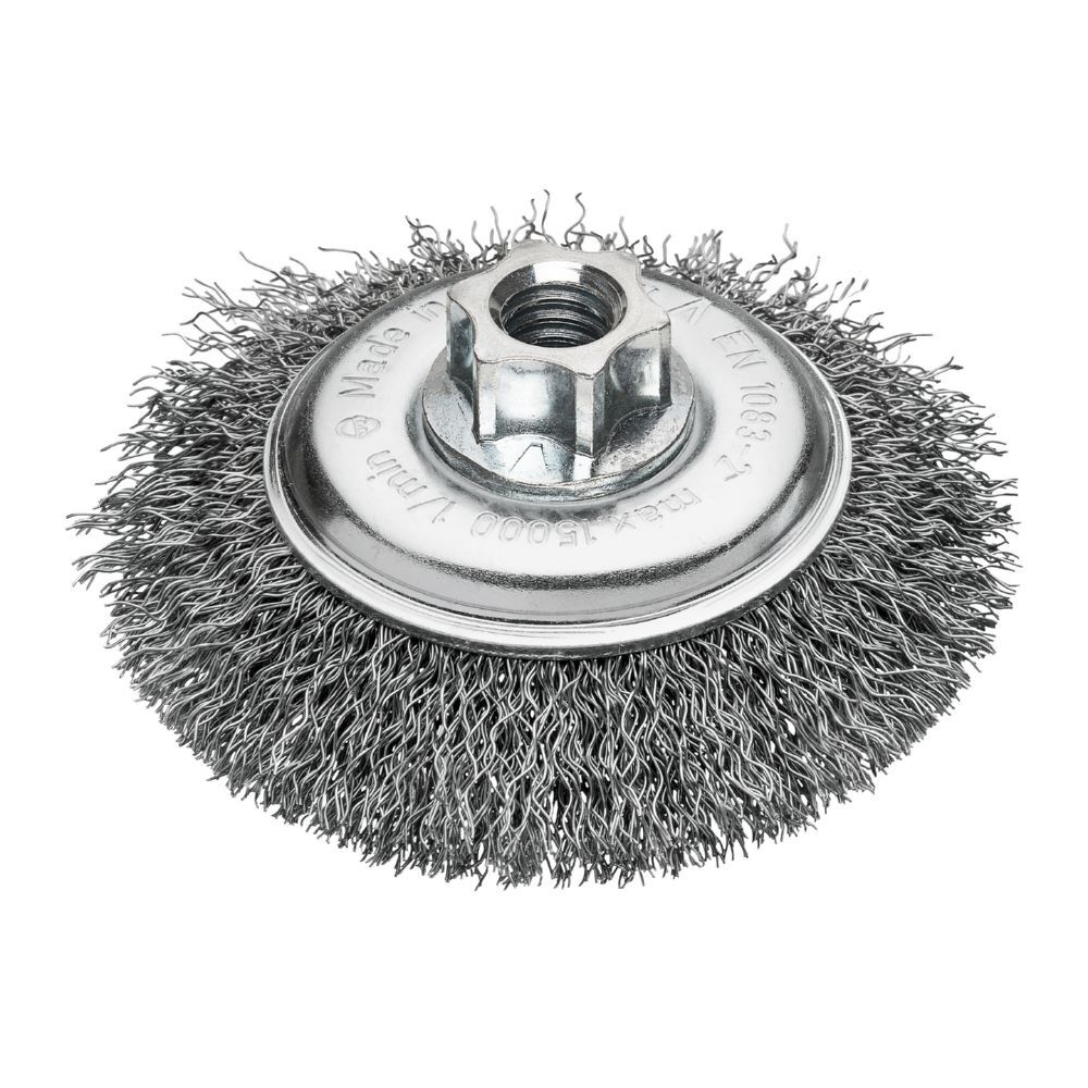 Produktbild Milwaukee Kegelbürste für Winkelschleifer gewellt Stahl 100 x 10 x 0,35 mm M14