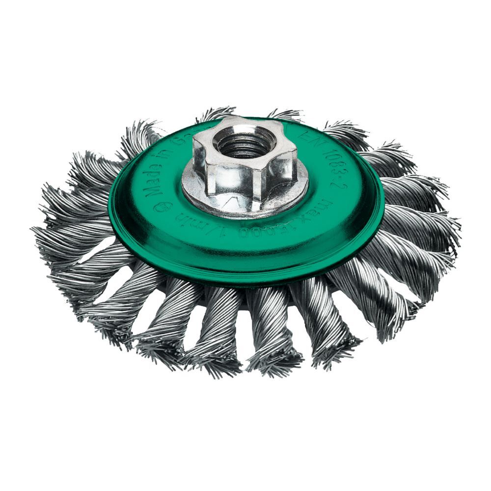 Produktbild Milwaukee Kegelbürste für Winkelschleifer gezopft Edelstahl 100 x 12 x 0,5 mm M14