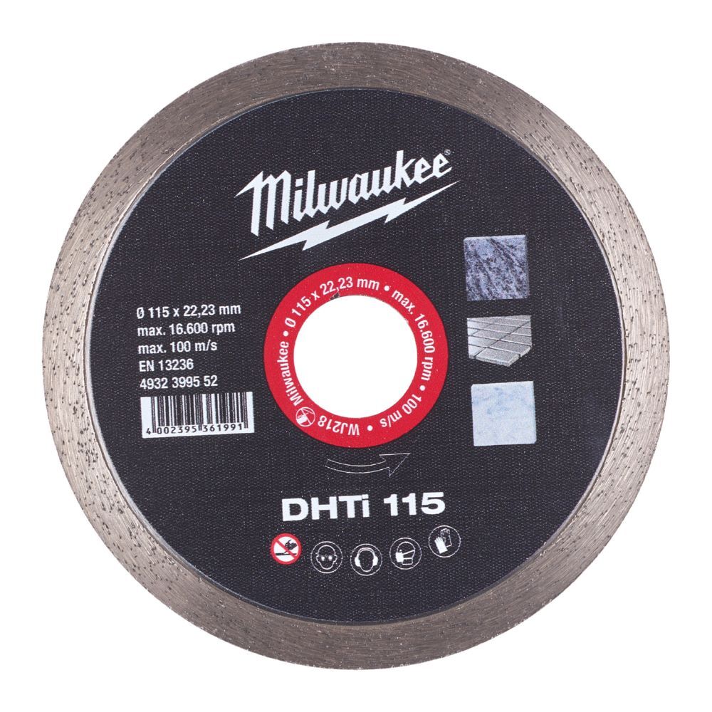 Milwaukee Diamanttrennscheibe DHTi 115 mm geschlossen Keramik Naturstein Produktbild Milwaukee Diamanttrennscheibe DHTi 115 mm geschlossen Keramik Naturstein