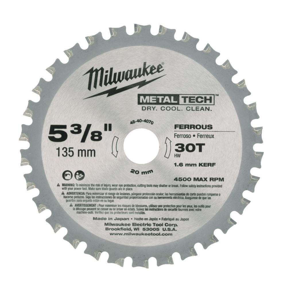 Milwaukee Kreissägeblatt 135/20 mm 30 Zähne Produktbild Milwaukee Kreissägeblatt 135/20 mm 30 Zähne