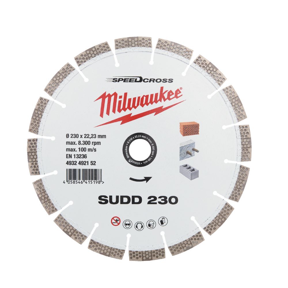 Milwaukee Elektrowerkzeuge Speedcross Diamanttrennscheibe SUDD 230 mm für harten Materialien Produktbild Milwaukee Elektrowerkzeuge Speedcross Diamanttrennscheibe SUDD 230 mm für harten Materialien