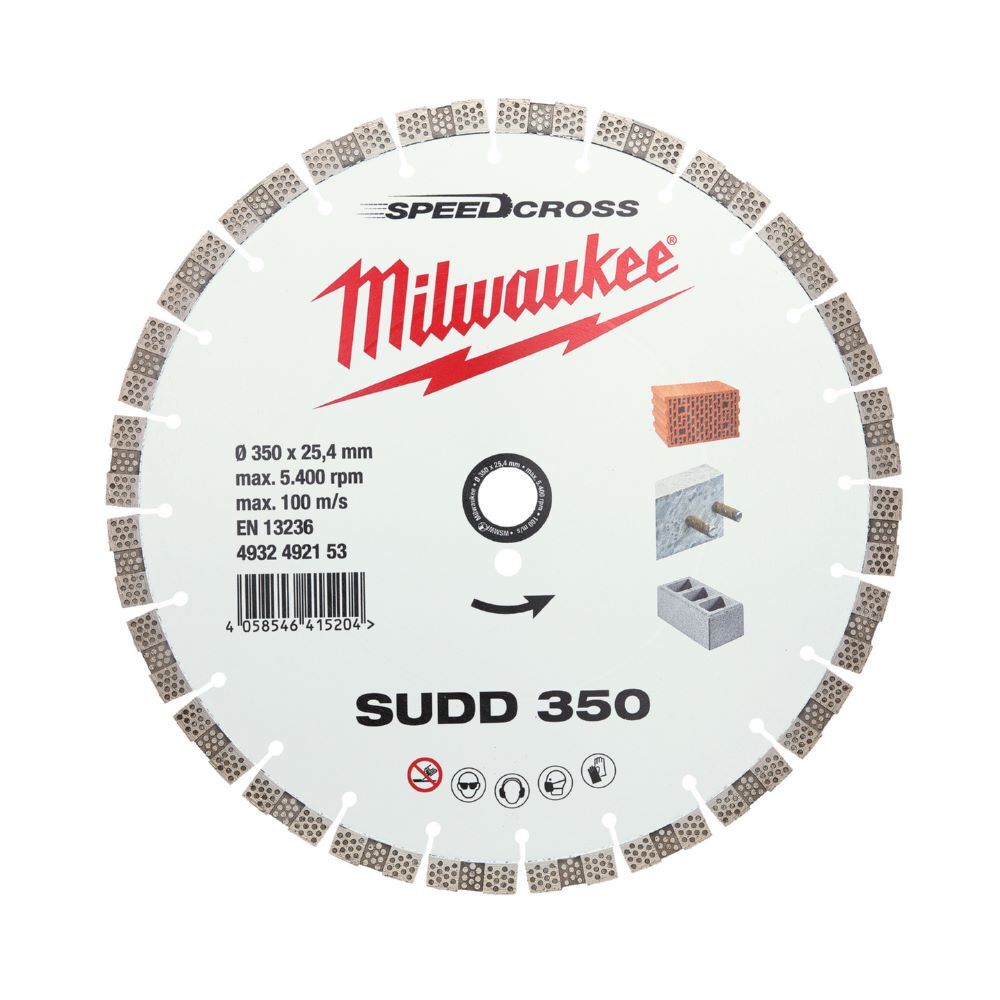 Milwaukee Elektrowerkzeuge Speedcross Diamanttrennscheibe SUDD 350 mm für harten Materialien Produktbild Milwaukee Elektrowerkzeuge Speedcross Diamanttrennscheibe SUDD 350 mm für harten Materialien