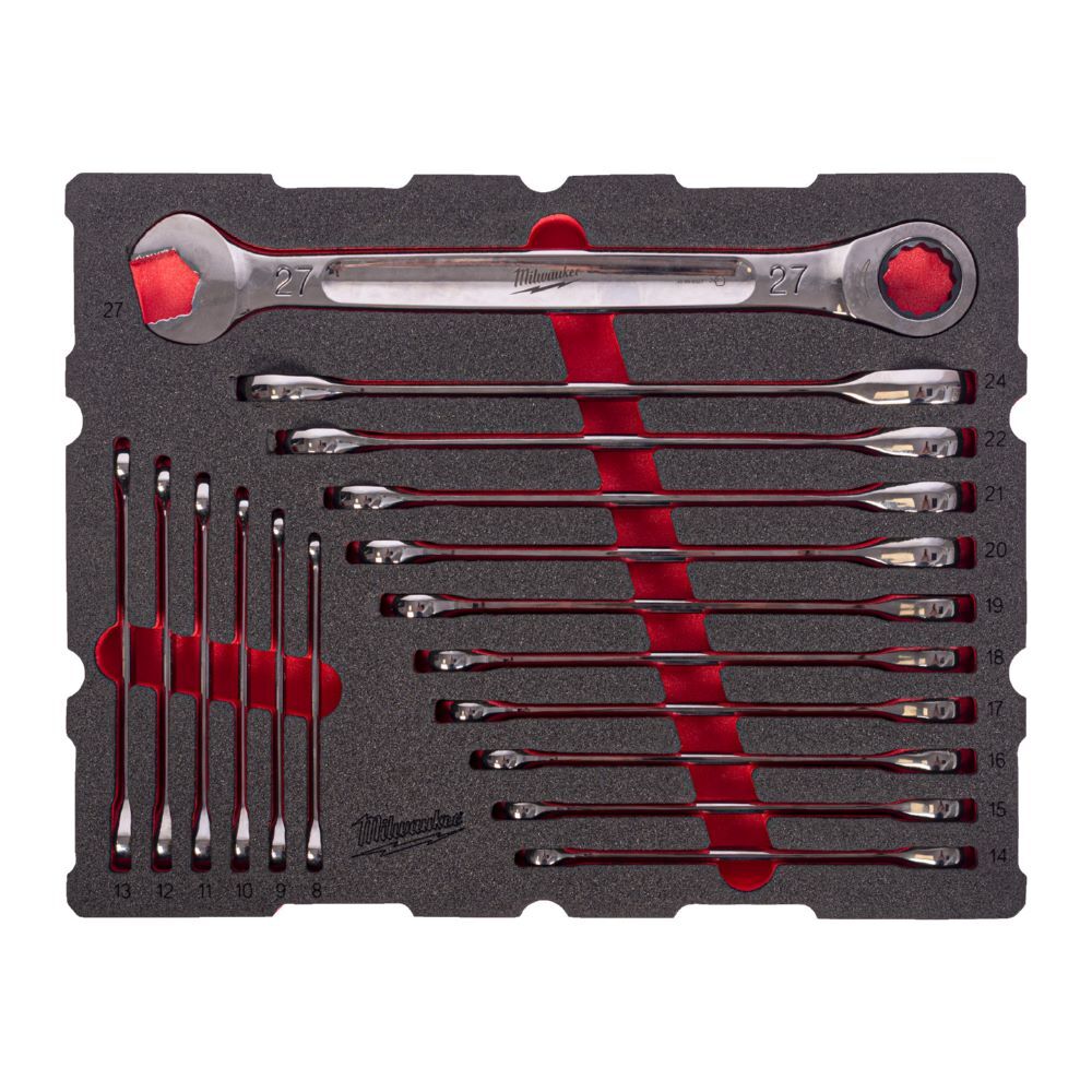 Produktbild Milwaukee MAX BITE Ratschen-Ringmaulschlüssel Einlage 17-teilige Einlage für PACKOUT