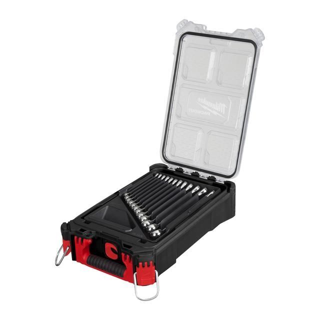 Produktbild Milwaukee MAXBITE Ringmaulschlüssel Set 15-teilig im PACKOUT Organiser Slim Compact